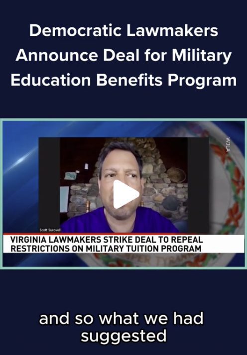 Senator Scott Surovell talks about new deal to improve military education benefits program in Virginia